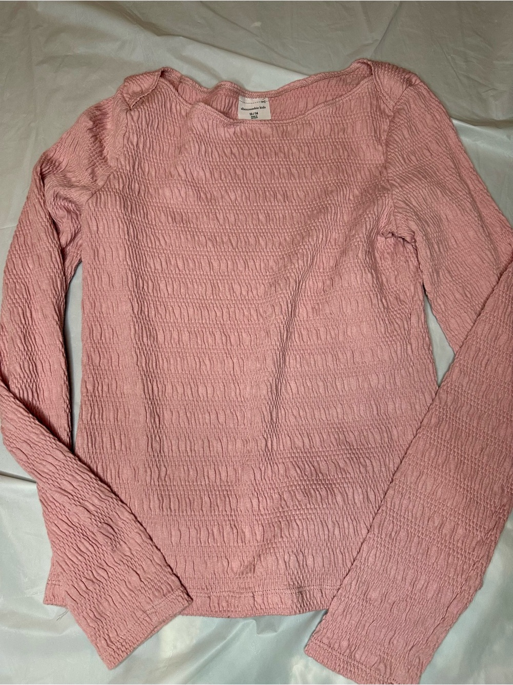 abercrombie kids Pink Long-Sleeve Textured Tee